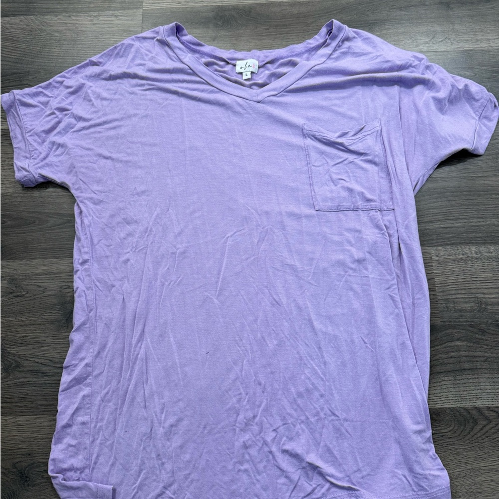 Lavender V-Neck Women's Blouse